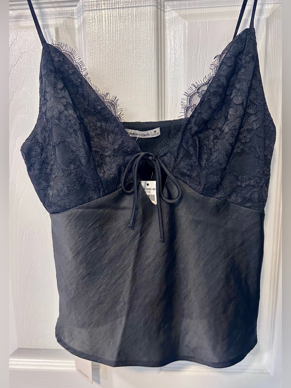 Abercrombie & Fitch Black Lace Satin Cami Top